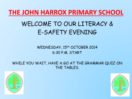 presentation - The John Harrox Primary School