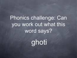 Phonics challenge: Can you work out what this word says?