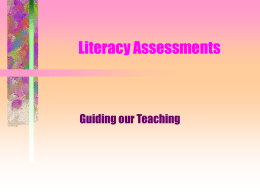 Literacy Assessments PP
