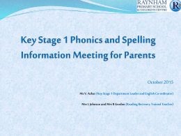 Phonics and Spelling Information guidance
