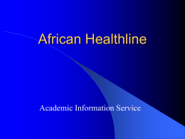 African Healthline - Department of Library Services