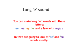 Long `e` sound - Primary Resources
