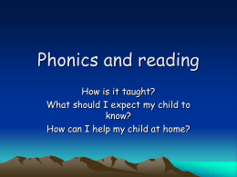 Phonics and reading - Oakhill Primary School
