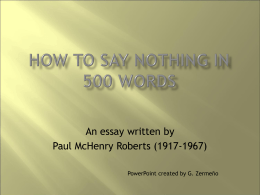 How to Say Nothing in 500 Words