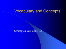 Vocabulary and Concepts