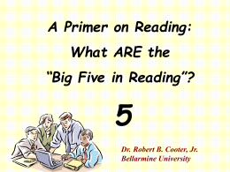 Cooter Big Five Overview PhD