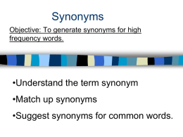 Synonyms Revision