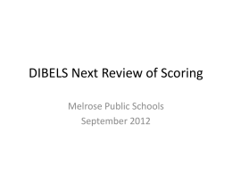 DIBELS Next Review of Scoring