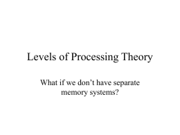 Levels of Processing