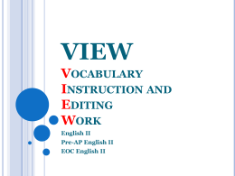 VIEW Vocabulary Words
