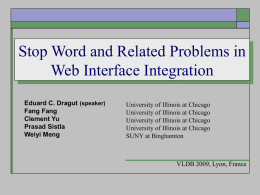 Stop Word and Related Problems in Web