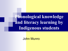 p6 Phonological knowledge and indigenous students