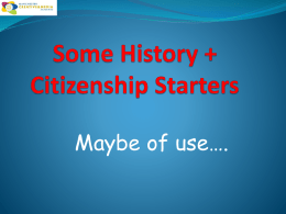 Some History + Citizenship Starters - MCMA