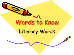 Words to Know - What`s Up @ Millcreek?