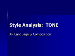 Style Analysis: TONE