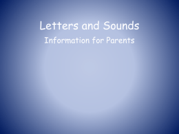 tters and Sounds for parents