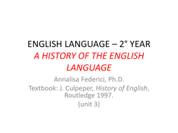 english language – 2° year a history of the