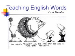 Teaching English Words - the English as a Second Language
