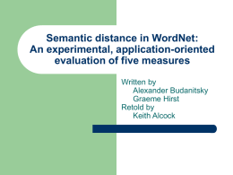 Semantic distance in WordNet: An experimental, application