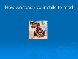 How we teach your child to read