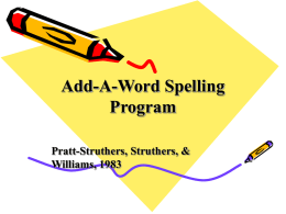 Add-A-Word Spelling Program