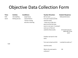 Objective Data Collection Form