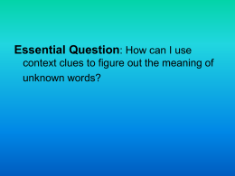 CONTEXT CLUES PowerPoint3.29.09