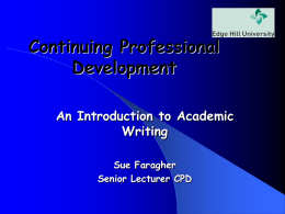 Academic Writing - Wirral Learning Grid