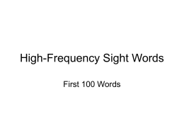 100 High-Frequency Words