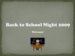 Back to School Night 2008
