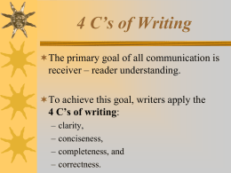 4 C`s of Writing
