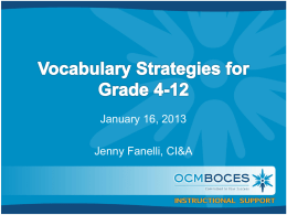 Strategies to Teach Vocabulary