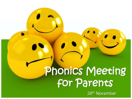 Phonics Meeting for Parents powerpoint