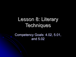 Lesson 8: Literary Techniques