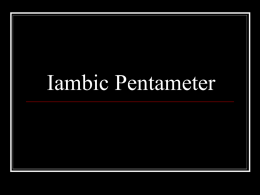 Iambic Pentameter PowerPoint