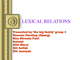 LEXICAL RELATIONS