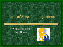 Parts of Speech: Interjections