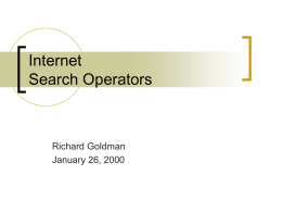 Search Operators - Pioneer Student