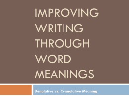 Improving Writing Through Word Meanings