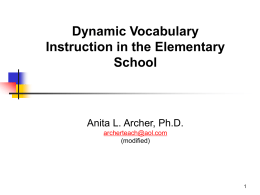 Dynamic Vocab Instruction in Elementary-Archer-mod