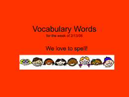 Vocabulary Words - High Point University