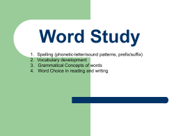 New to Junior/Intermediate Word Study Workshop