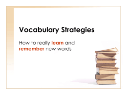 Vocabulary Strategies