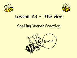 Lesson 23 – The Bee