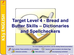 Dictionaries and Spellcheckers