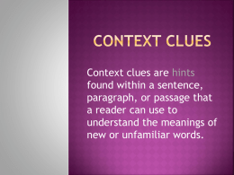 Sept Types of Context Clues PPT