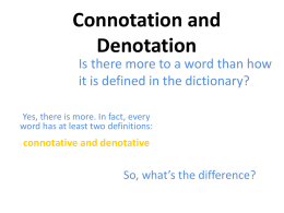 Connotation and Denotationx