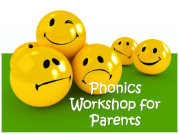 Phonics Meeting for Parents