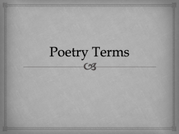 Poetry Terms - Net Start Class