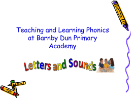 Phonics workshop - Barnby Dun Primary Academy